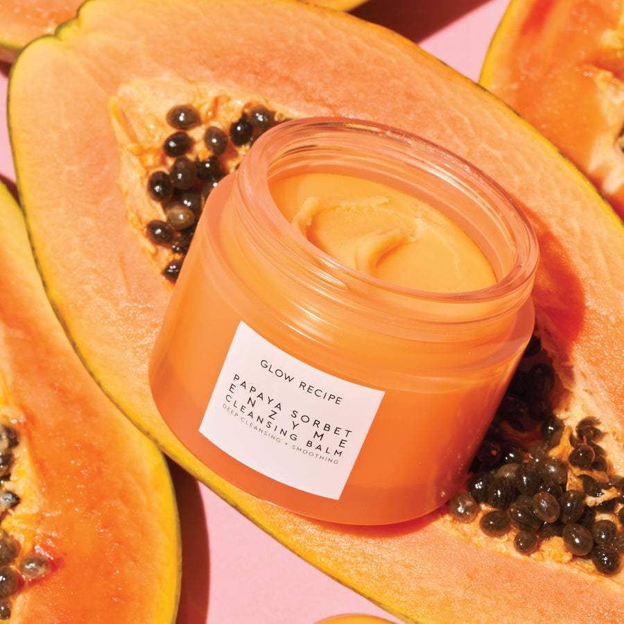 bálsamo limpiador enzimático de sorbete de papaya