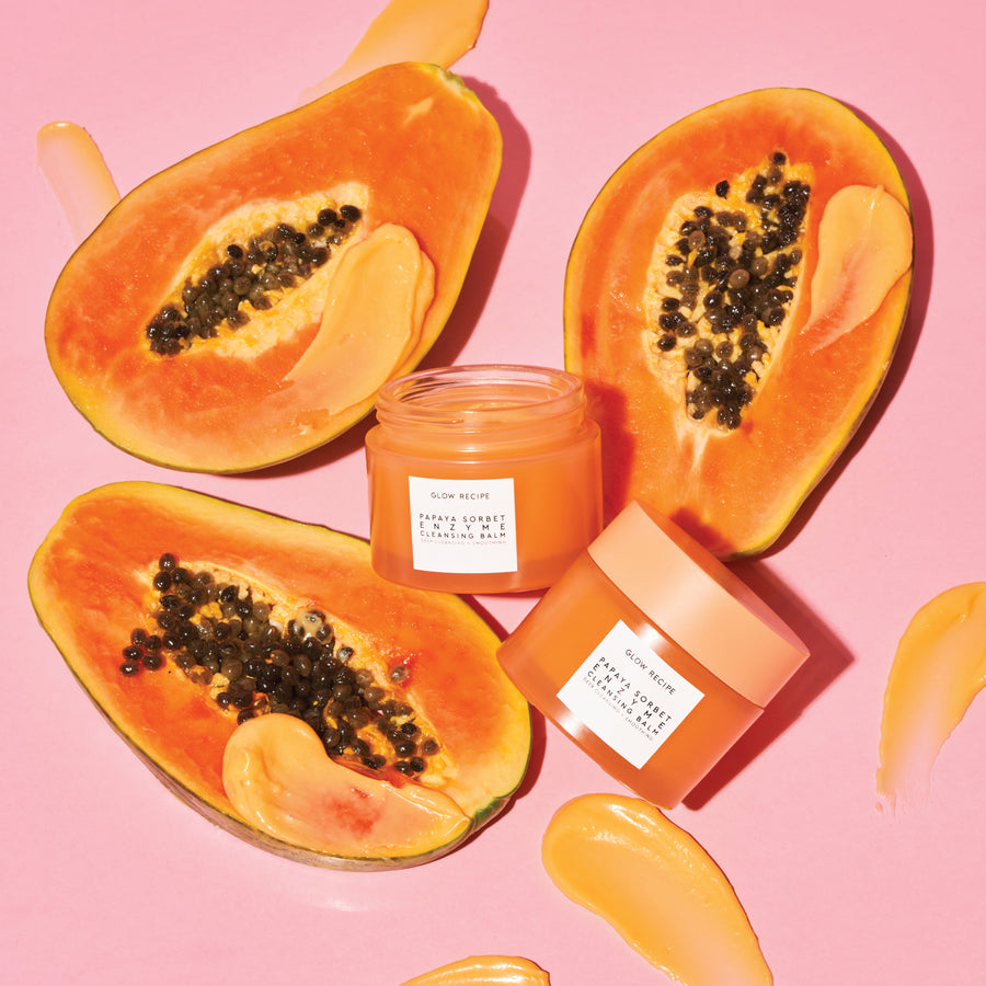 bálsamo limpiador enzimático de sorbete de papaya