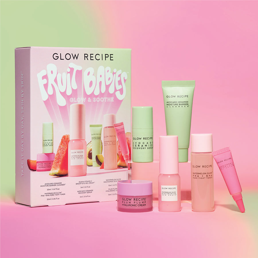 kit de los más vendidos de fruit babies glow soothe